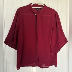 Eloquii Deep Red Women's Blouse